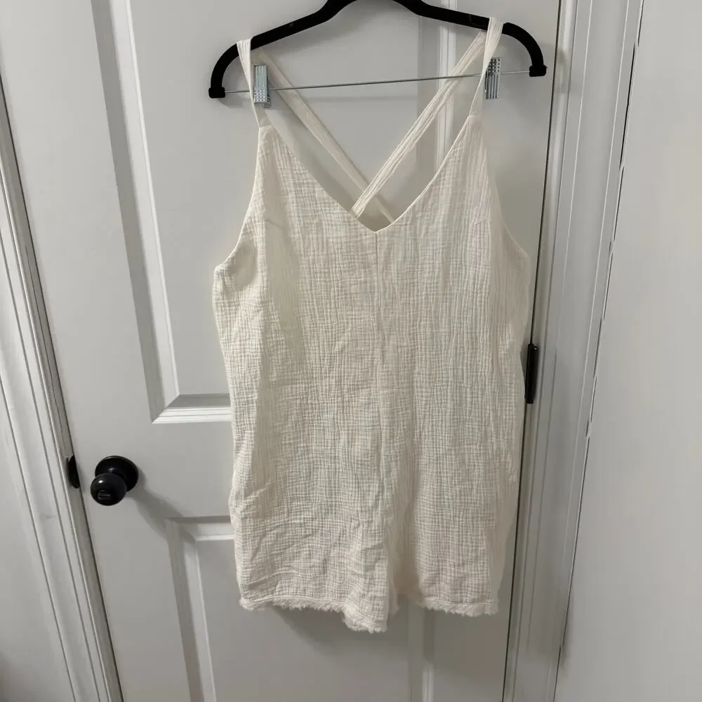 NWOT $148 SELF CONTRAST Gauzy Textured Romper Large